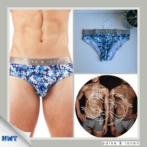 Parke & Ronen - Print Low Rise Brief - Blue Camelia (M)
